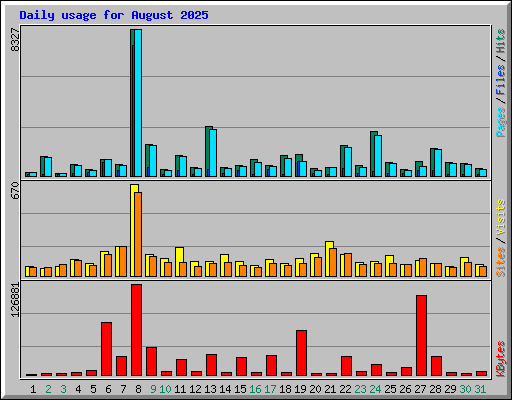 Daily usage for August 2025